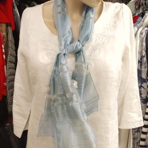The Crawford of Chicago & Rolling Meadows 100% Silk Scarf. Made in France